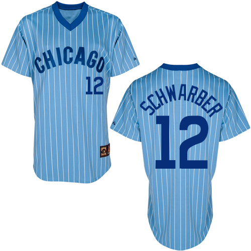 Men s Majestic Chicago Cubs 12 Kyle Schwarber Authentic Blue Cooperstown Throwback MLB Jersey Cheap MLB Jerseys for Sale PayPal Ensures Easy Purchase